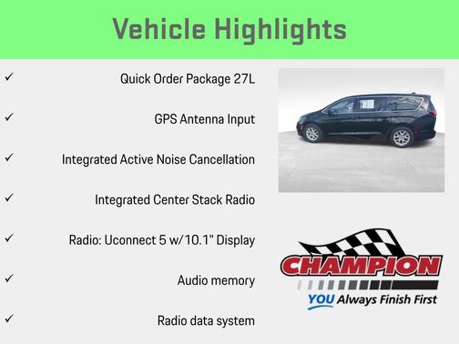 Brilliant Black Crystal Pearlcoat 2023 Chrysler Pacifica Touring-L