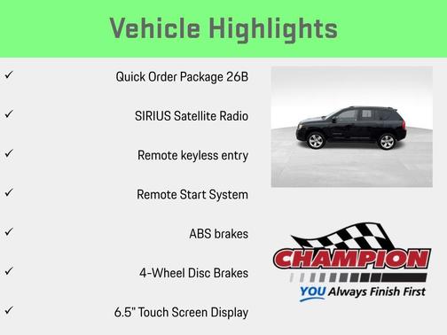 Black Clearcoat 2012 Jeep Compass Latitude