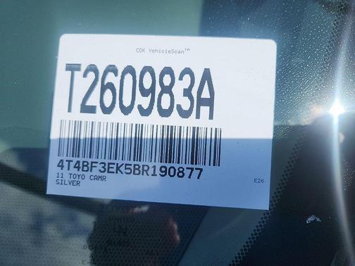 Silver 2011 Toyota Camry LE