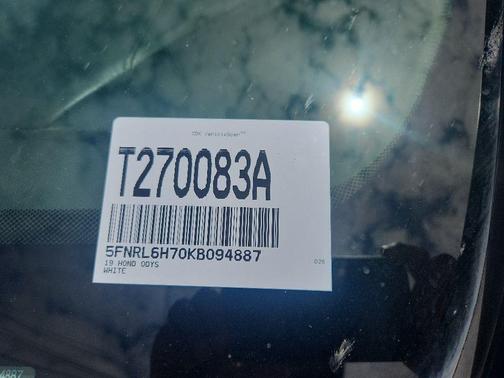 White 2019 Honda Odyssey EX-L