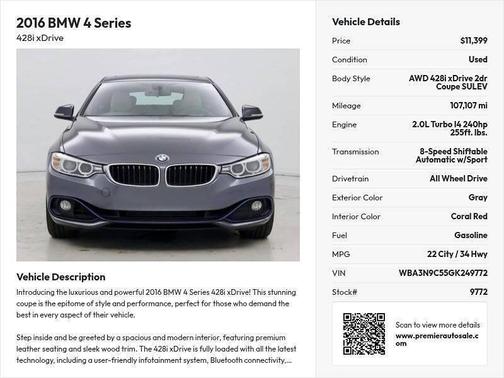 2016 BMW 428 i xDrive SULEV