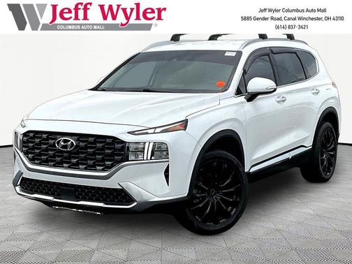 Quartz White 2021 Hyundai SANTA FE HEV Blue