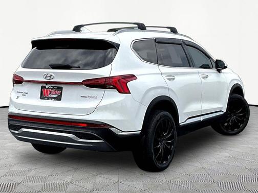 Quartz White 2021 Hyundai SANTA FE HEV Blue