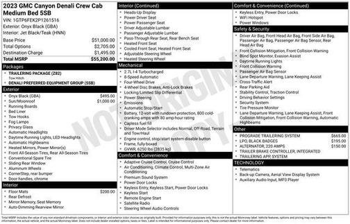 Onyx Black 2023 GMC Canyon Denali