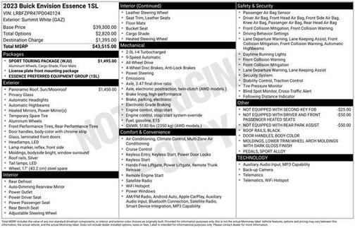 Summit White 2023 Buick Envision Essence