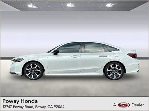 Platinum White Pearl 2026 Honda Civic Hybrid Sport