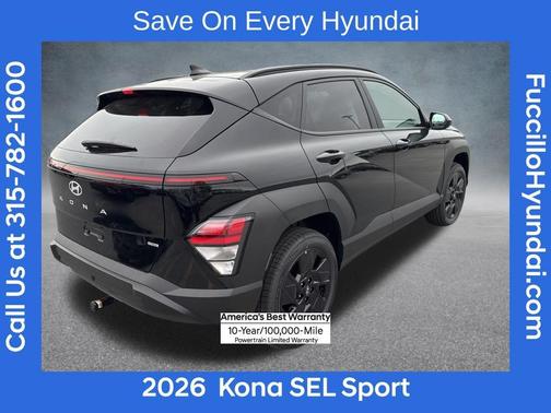 Black 2026 Hyundai KONA SEL Sport