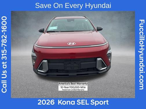 Red Metallic 2026 Hyundai KONA SEL Sport