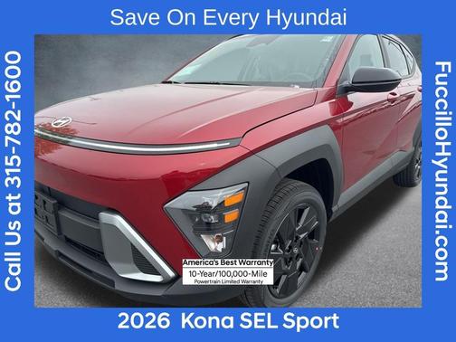 Red Metallic 2026 Hyundai KONA SEL Sport
