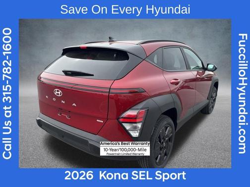 Red Metallic 2026 Hyundai KONA SEL Sport