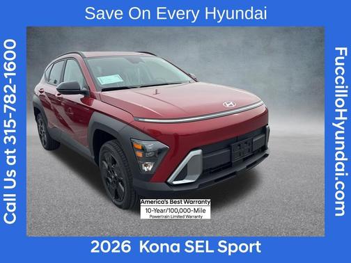 Red Metallic 2026 Hyundai KONA SEL Sport