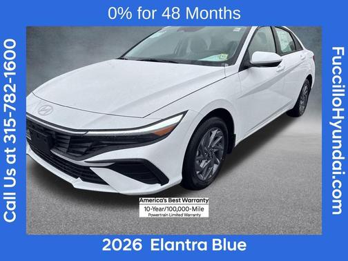 White 2026 Hyundai ELANTRA HEV Blue