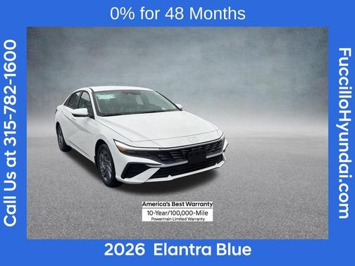 White 2026 Hyundai ELANTRA HEV Blue