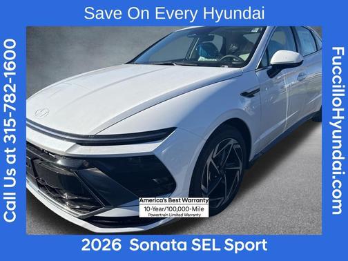 White 2026 Hyundai SONATA SEL Sport