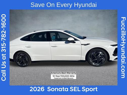 White 2026 Hyundai SONATA SEL Sport