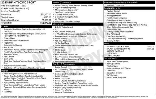 2025 INFINITI QX50 SPORT