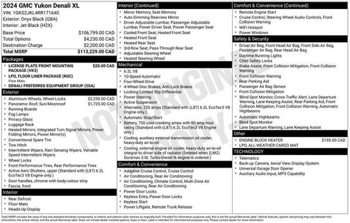 Onyx Black 2024 GMC Yukon XL Denali