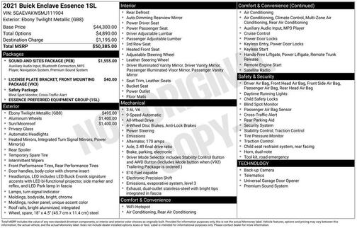 Ebony Twilight Metallic 2021 Buick Enclave Essence