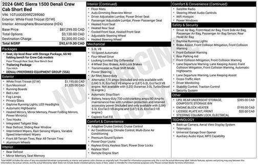 White Frost Tri-Coat 2024 GMC Sierra 1500 Denali