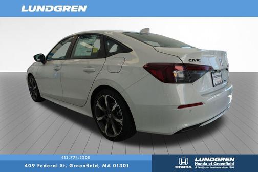 Platinum White Pearl 2026 Honda Civic Hybrid Sport Touring