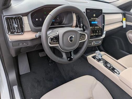 Crystal White Pearl 2026 Volvo XC90 Plug-In Hybrid Plus, T8 AWD, Electric/Gasoline, Bright, 7 Seats