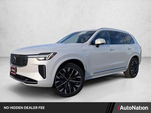 Crystal White Pearl 2026 Volvo XC90 Plug-In Hybrid Plus, T8 AWD, Electric/Gasoline, Bright, 7 Seats