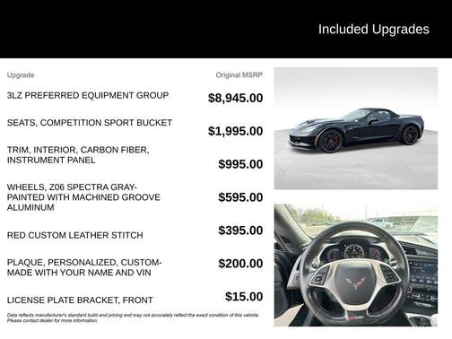 Black 2016 Chevrolet Corvette Z06