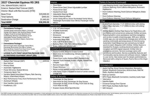 Radiant Red Tintcoat 2027 Chevrolet Equinox RS AWD