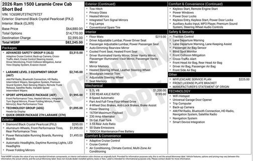 Diamond Black Crystal Pearlcoat 2026 RAM 1500 Laramie