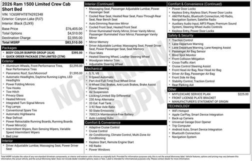 Canyon Lake 2026 RAM 1500 Limited