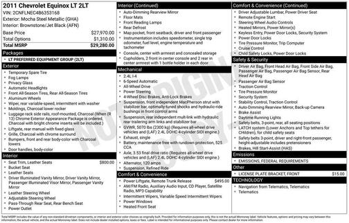 2011 Chevrolet Equinox 2LT