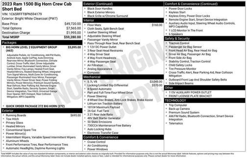 2023 RAM 1500 Big Horn/Lone Star