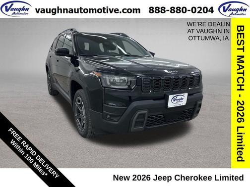 Diamond Black Crystal Pearlcoat 2026 Jeep Cherokee Limited