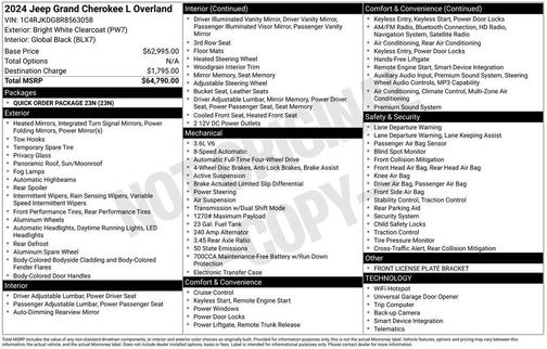 2024 Jeep Grand Cherokee L Overland