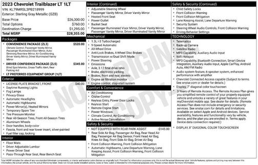 Sterling Gray Metallic 2023 Chevrolet Trailblazer LT