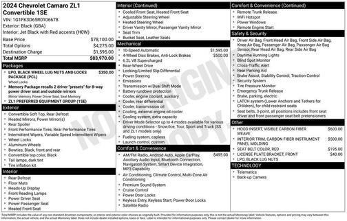 2024 Chevrolet Camaro ZL1