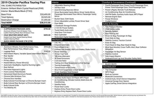2019 Chrysler Pacifica Touring Plus