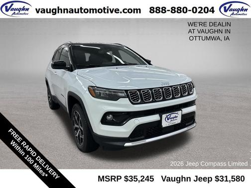 Bright White Clearcoat 2026 Jeep Compass Limited