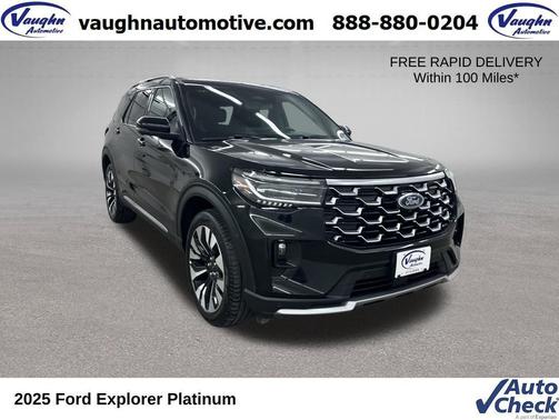 Agate Black Metallic 2025 Ford Explorer Platinum