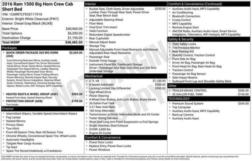 2016 RAM 1500 Big Horn