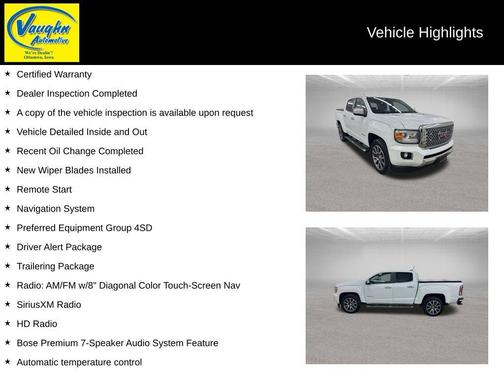 Summit White 2020 GMC Canyon Denali