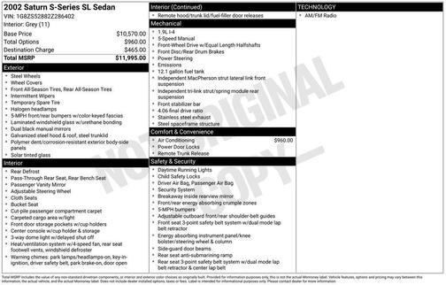 Blue 2002 Saturn SL SL