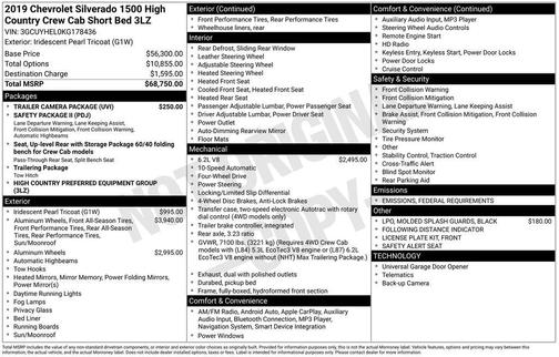 2019 Chevrolet Silverado 1500 High Country