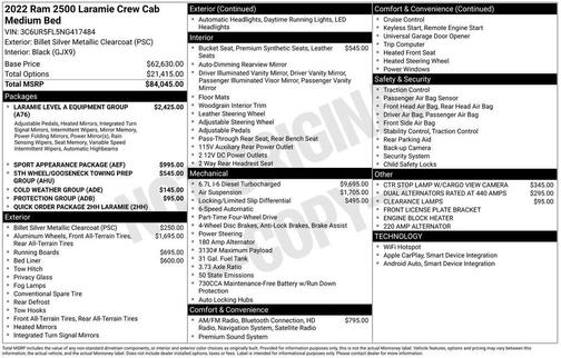 2022 RAM 2500 Laramie Crew Cab 4x4 6'4' Box
