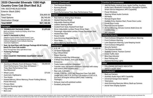 2020 Chevrolet Silverado 1500 High Country