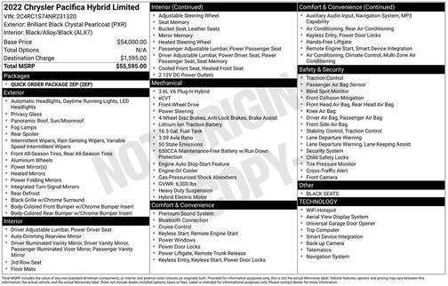 2022 Chrysler Pacifica Hybrid Limited