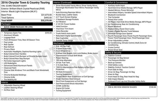 2016 Chrysler Town & Country Touring