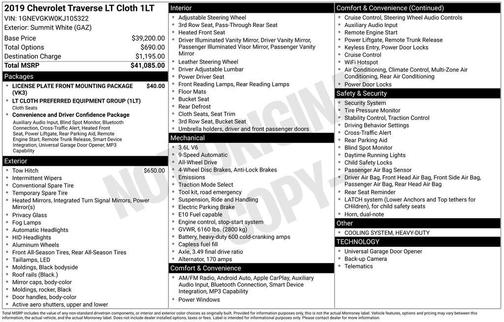 2019 Chevrolet Traverse LT Cloth