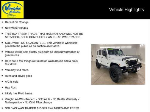 2015 Jeep Wrangler Unlimited Sahara