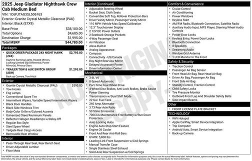 2025 Jeep Gladiator Nighthawk